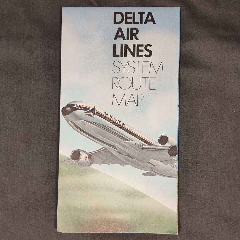 Vintage 1979 Delta Air Lines System Route Map Lockheed L-1011 TriStar Ephemera